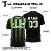 Green Stripes Custom Team Adult Youth Soccer Jersey